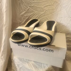 CROCS Women's Black and White Sandals